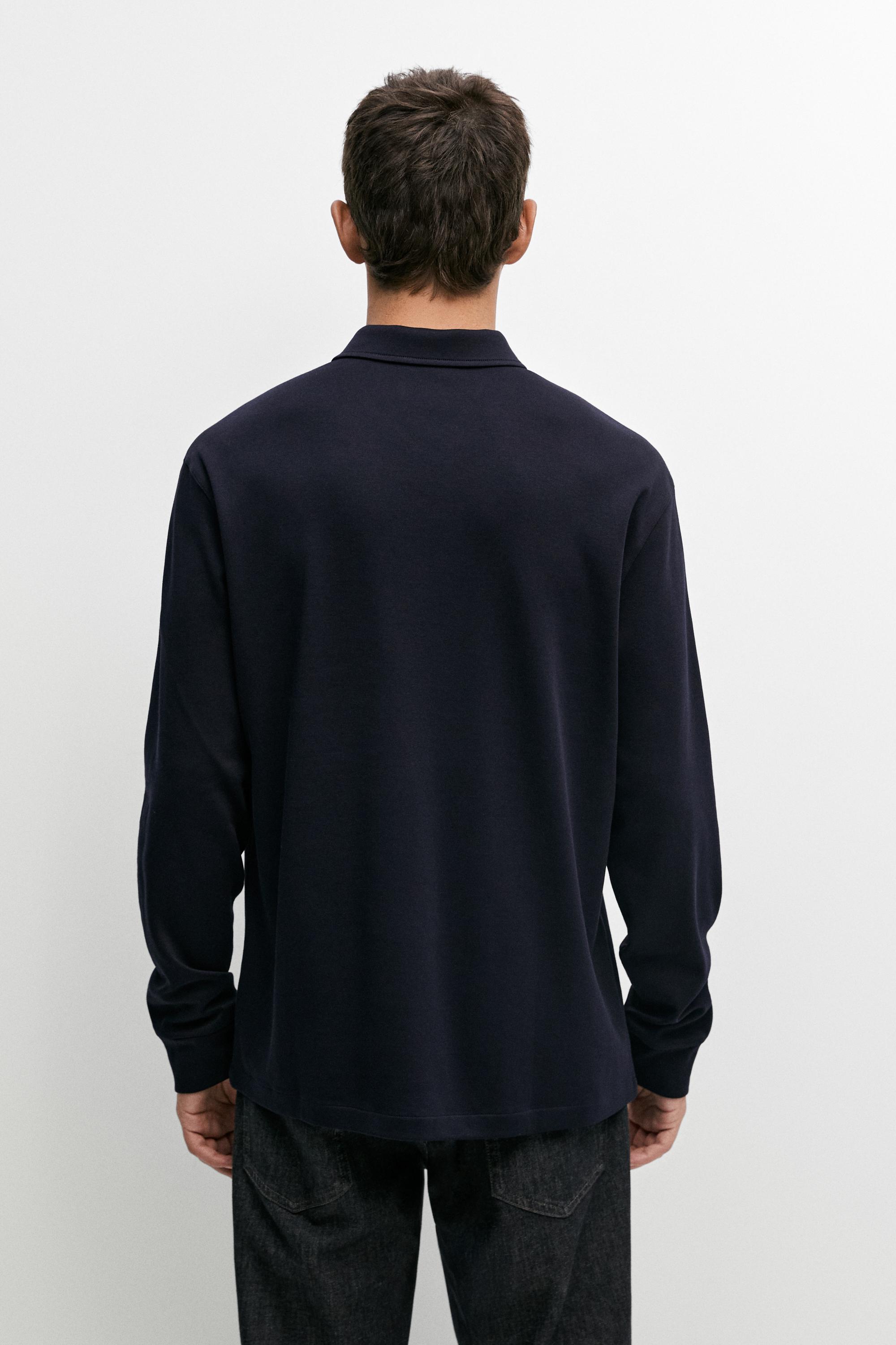 Polo manches longues 100 % coton